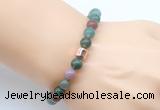 CGB9266 8mm, 10mm Indian agate & drum hematite power beads bracelets