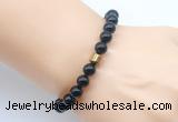 CGB9269 8mm, 10mm black agate & drum hematite power beads bracelets