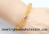 CGB9289 8mm, 10mm citrine & drum hematite power beads bracelets