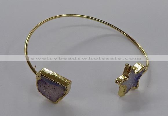 CGB929 15*20mm - 18*18mm freeform & star druzy agate bangles