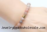 CGB9290 8mm, 10mm rainbow moonstone & drum hematite power beads bracelets