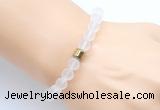 CGB9300 8mm, 10mm matte white crystal & drum hematite power beads bracelets