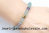 CGB9304 8mm, 10mm matte fluorite & drum hematite power beads bracelets