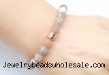 CGB9305 8mm, 10mm matte sunstone & drum hematite power beads bracelets