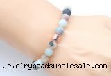 CGB9306 8mm, 10mm matte amazonite & drum hematite power beads bracelets