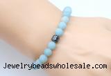 CGB9307 8mm, 10mm matte amazonite & drum hematite power beads bracelets