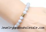 CGB9312 8mm, 10mm matte white crazy lace agate & drum hematite power beads bracelets