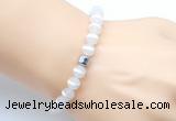 CGB9314 8mm, 10mm matte Tibetan agate & drum hematite power beads bracelets