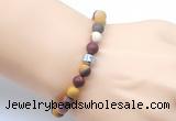 CGB9321 8mm, 10mm matte mookaite & drum hematite power beads bracelets