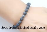 CGB9325 8mm, 10mm matte black labradorite & drum hematite power beads bracelets