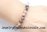 CGB9329 8mm, 10mm matte Australian zebra jasper & drum hematite power beads bracelets