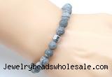 CGB9332 8mm, 10mm matte grey picture jasper & drum hematite power beads bracelets