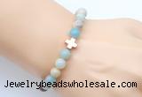 CGB9353 8mm, 10mm amazonite & cross hematite power beads bracelets