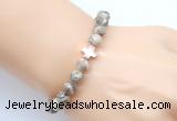 CGB9355 8mm, 10mm feldspar & cross hematite power beads bracelets