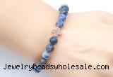 CGB9356 8mm, 10mm blue spot stone & cross hematite power beads bracelets