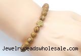 CGB9361 8mm, 10mm wooden jasper & cross hematite power beads bracelets