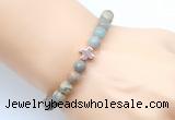 CGB9365 8mm, 10mm serpentine jasper & cross hematite power beads bracelets