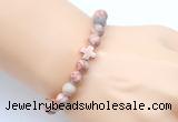 CGB9366 8mm, 10mm red net jasper & cross hematite power beads bracelets