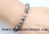 CGB9367 8mm, 10mm dalmatian jasper & cross hematite power beads bracelets