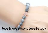 CGB9368 8mm, 10mm grey picture jasper & cross hematite power beads bracelets