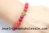 CGB9372 8mm, 10mm red banded agate & cross hematite power beads bracelets