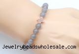 CGB9376 8mm, 10mm grey agate & cross hematite power beads bracelets