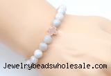 CGB9378 8mm, 10mm white crazy lace agate & cross hematite power beads bracelets