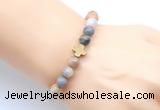 CGB9379 8mm, 10mm bamboo leaf agate & cross hematite power beads bracelets