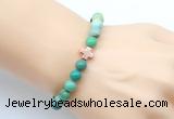 CGB9382 8mm, 10mm grass agate & cross hematite power beads bracelets