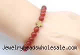 CGB9383 8mm, 10mm red agate & cross hematite power beads bracelets