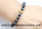 CGB9385 8mm, 10mm Tibetan agate & cross hematite power beads bracelets