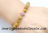 CGB9388 8mm, 10mm golden tiger eye & cross hematite power beads bracelets