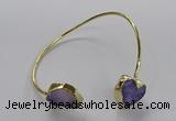 CGB939 15*20mm - 16*16mm freeform & heart druzy agate bangles