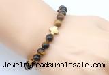 CGB9391 8mm, 10mm yellow tiger eye & cross hematite power beads bracelets