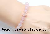 CGB9401 8mm, 10mm rose quartz & cross hematite power beads bracelets