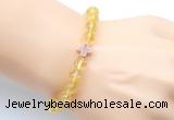 CGB9404 8mm, 10mm citrine & cross hematite power beads bracelets