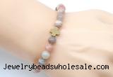 CGB9405 8mm, 10mm rainbow moonstone & cross hematite power beads bracelets