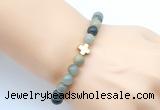 CGB9408 8mm, 10mm seaweed quartz & cross hematite power beads bracelets