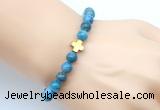 CGB9410 8mm, 10mm apatite & cross hematite power beads bracelets