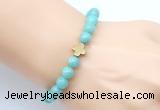 CGB9411 8mm, 10mm amazonite & cross hematite power beads bracelets