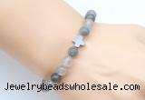 CGB9414 8mm, 10mm cloudy quartz & cross hematite power beads bracelets