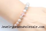 CGB9421 8mm, 10mm matte sunstone & cross hematite power beads bracelets