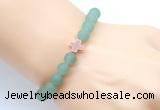 CGB9424 8mm, 10mm matte green aventurine & cross hematite power beads bracelets