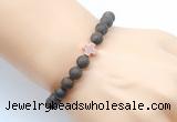 CGB9438 8mm, 10mm matte bronzite & cross hematite power beads bracelets