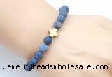 CGB9439 8mm, 10mm matte dumortierite & cross hematite power beads bracelets