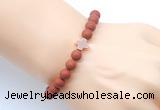 CGB9443 8mm, 10mm matte red jasper & cross hematite power beads bracelets