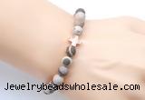 CGB9445 8mm, 10mm matte Australian zebra jasper & cross hematite power beads bracelets