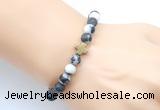 CGB9447 8mm, 10mm matte black & white jasper & cross hematite power beads bracelets