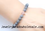 CGB9448 8mm, 10mm matte grey picture jasper & cross hematite power beads bracelets