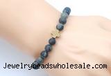 CGB9451 8mm, 10mm matte kambaba jasper & cross hematite power beads bracelets